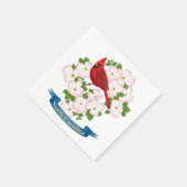 North Carolina Staat Kardinal Bird Dogwood Blume Serviette (Ecke)