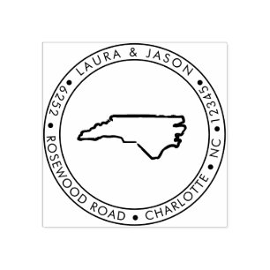 North Carolina Staat Karte Rücksendeadresse Holz Gummistempel