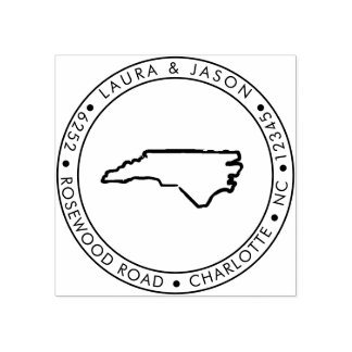 North Carolina Staat Karte Rücksendeadresse Holz Gummistempel
