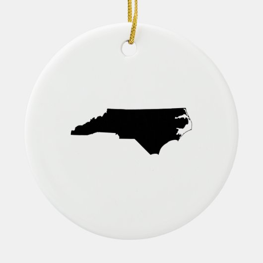 North Carolina Staat Kontur Keramik Ornament (Vorne)