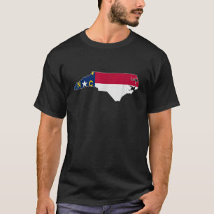 NORTH CAROLINA STAAT MAP NORTH CAROLINA NC Flag ro T-Shirt