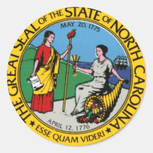 North Carolina Staat Siegel Stickers