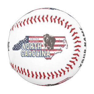 North Carolina Staat United Staaten Map USA Vintag Baseball