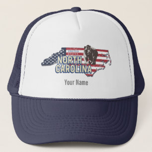 North Carolina Staat United Staaten Map USA Vintag Truckerkappe