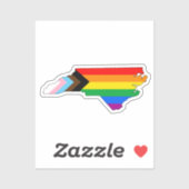 North Carolina Staatsstolz LGBTQ Progress Prix Aufkleber (Blatt)