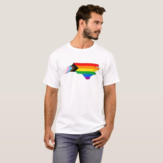 North Carolina Staatsstolz LGBTQ Progress Prix T-Shirt (Vorne ganz)