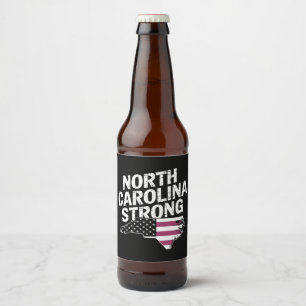 North Carolina stark mit NC-Staat und US-Flagge Bierflaschenetikett