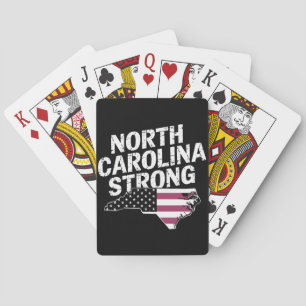 North Carolina stark mit NC-Staat und USA-Flagge Spielkarten