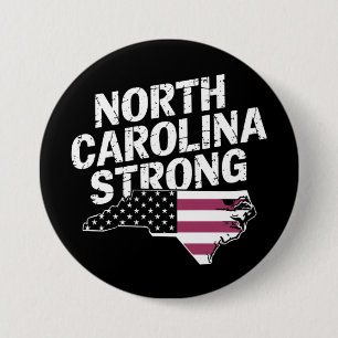 North Carolina stark mit NC State und USA-Flagge Button