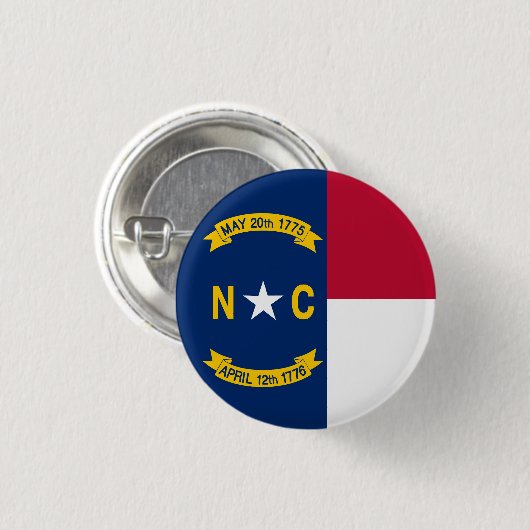 North Carolina State Flag USA Button (Vorne & Hinten)