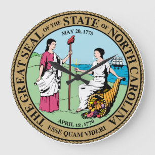 North Carolina state seal america republic symbol Große Wanduhr
