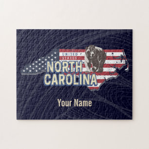 North Carolina State Vereinigte Staaten Karte USA Puzzle