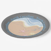 North Carolina Strände Pappteller (Schrägansicht)