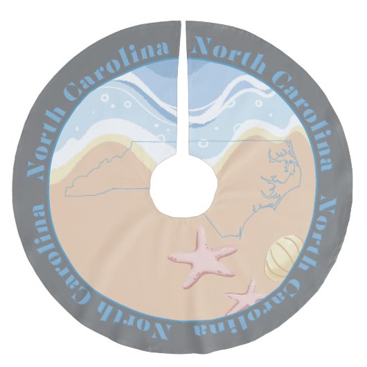 North Carolina Strände Polyester Weihnachtsbaumdecke (Vorderseite)