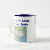 North Carolina-Symbole u. Karte Zweifarbige Tasse (Vorderseite Links)