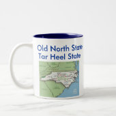 North Carolina-Symbole u. Karte Zweifarbige Tasse (Links)