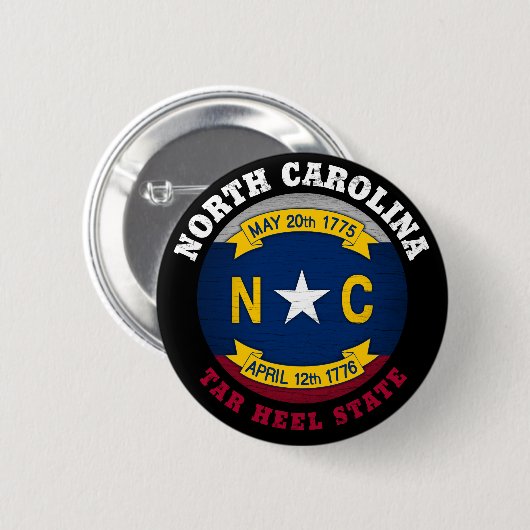 NORTH CAROLINA TAR HEEL STAAT FLAG BUTTON (Vorne & Hinten)