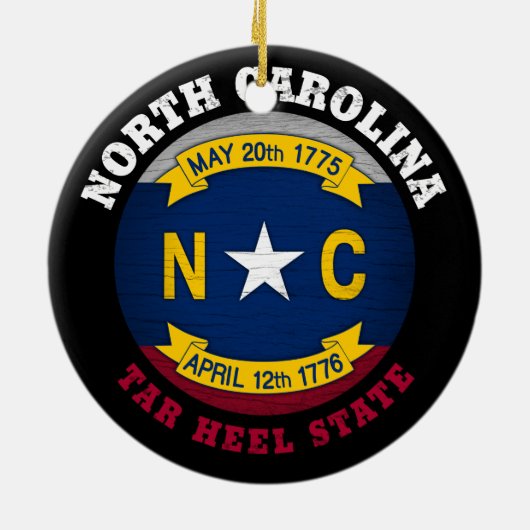 NORTH CAROLINA TAR HEEL STAAT FLAG KERAMIK ORNAMENT (Hinten)