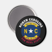 NORTH CAROLINA TAR HEEL STAAT FLAG MAGNET (Vorderseite/Rückseite)