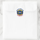 NORTH CAROLINA TAR HEEL STAAT FLAG RUNDER AUFKLEBER (Tasche)