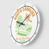 North Carolina Tar Heel State Cardinal Große Wanduhr (Winkel)