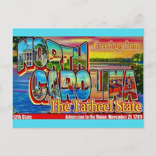 North Carolina - Tarheel Postkarte (Vorderseite)