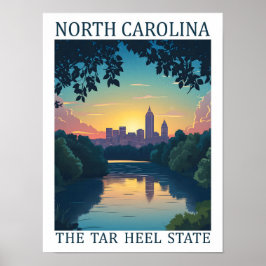 North Carolina the Tar Heel Staat USA Travel Place Poster