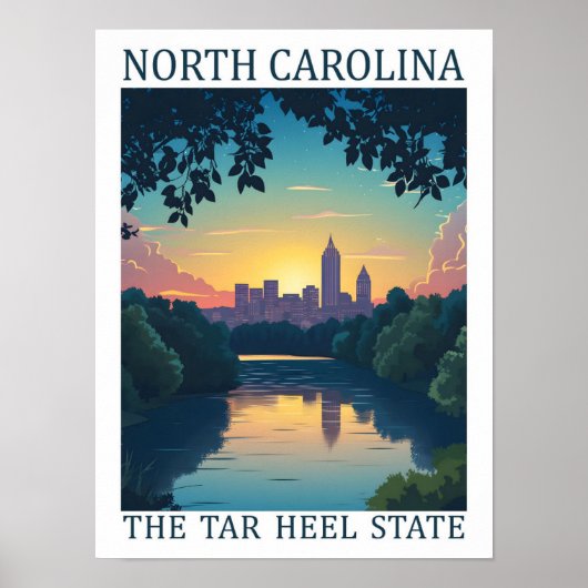 North Carolina the Tar Heel Staat USA Travel Place Poster (Vorne)