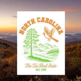 North Carolina The Tar Heel State Est. 1789 Travel Postkarte