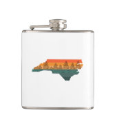 North Carolina Tree Silhouette Flachmann (Vorderseite)