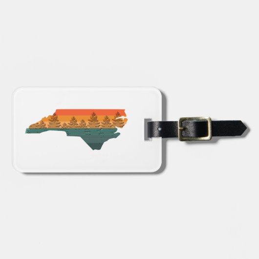 North Carolina Tree Silhouette Gepäckanhänger (Vorderseite horizontal)