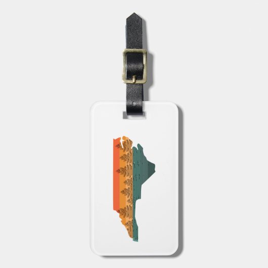 North Carolina Tree Silhouette Gepäckanhänger (Vorderseite vertikal)