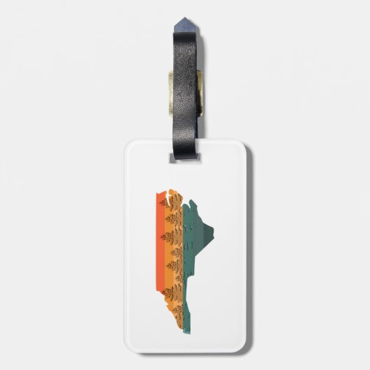 North Carolina Tree Silhouette Gepäckanhänger (Rückseite vertikal)