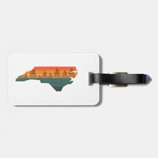 North Carolina Tree Silhouette Gepäckanhänger (Rückseite horizontal)