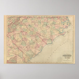 North Carolina und South Carolina Poster