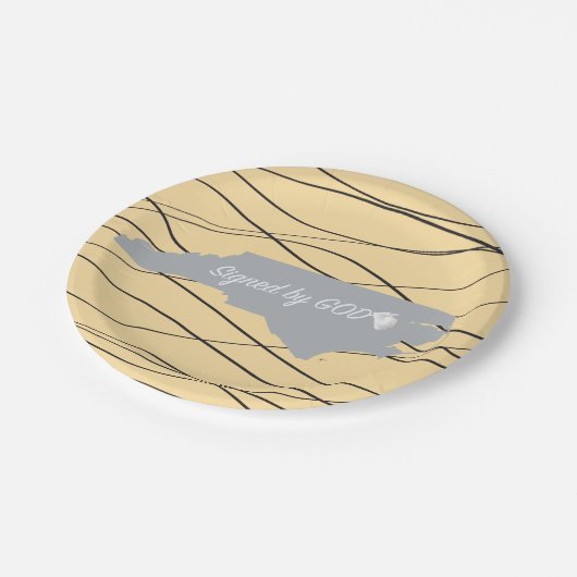 North Carolina , unterschrieben von Gott Pappteller (Schrägansicht)