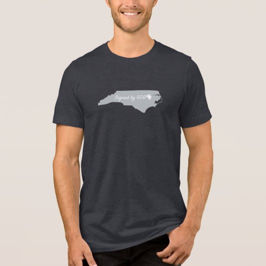 North Carolina Unterzeichnet von Gott Tri-Blend Shirt (Vorderseite)