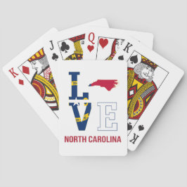 North Carolina USA Staat Liebe Spielkarten