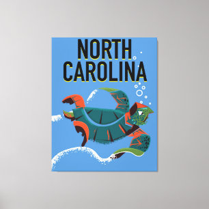 North Carolina Vintage-Reiseplakat. Leinwanddruck