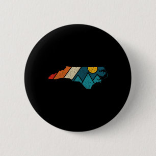 North Carolina Vintage-Staatskarte Berge Wandern Button