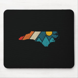 North Carolina Vintage-Staatskarte Berge Wandern Mousepad
