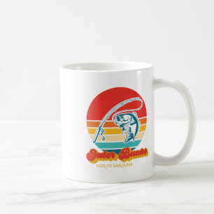 North Carolina Walleye Fish Retro Obx Außenbanken Kaffeetasse