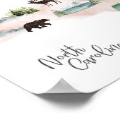 North Carolina Wanderlust Sehenswürdigkeit Karte Poster (Ecke)