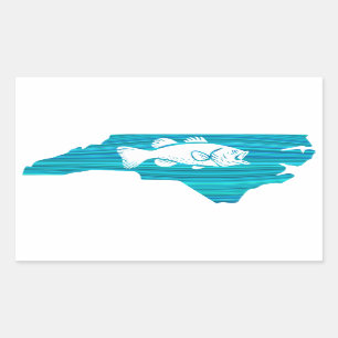 North Carolina Wave Fishing Rechteckiger Aufkleber