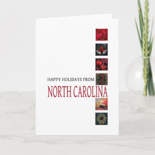 North Carolina Weihnachtskarte mit Ornamenten Feiertagskarte