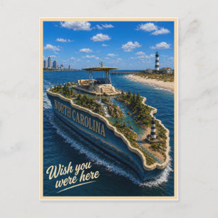 North Carolina   Wish You Were Here   State-Serie Postkarte
