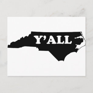 North Carolina Yall Postkarte