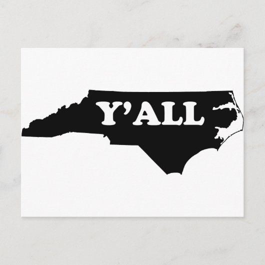 North Carolina Yall Postkarte (Vorderseite)