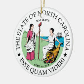 North Carolina Zeichen Keramik Ornament (Links)
