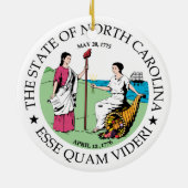 North Carolina Zeichen Keramik Ornament (Hinten)